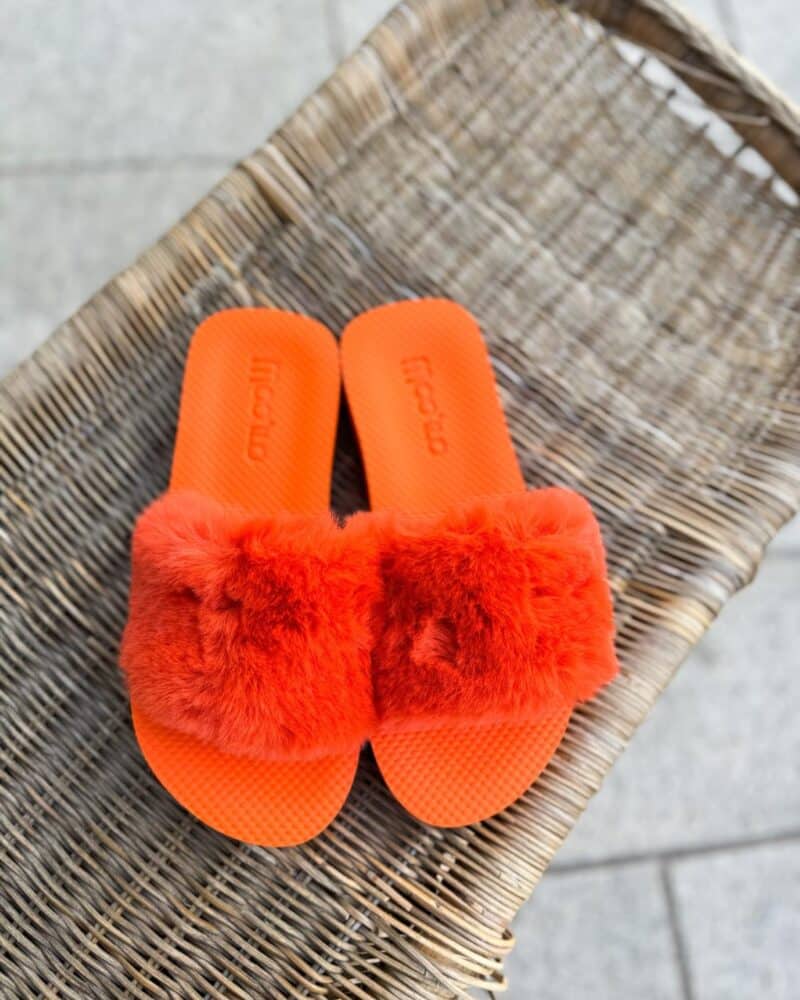 Mooilo Flip Flops Teddy Orange