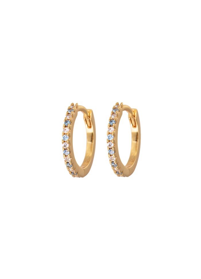Emilia By Bon Dep Medium Hoops Blue & White
