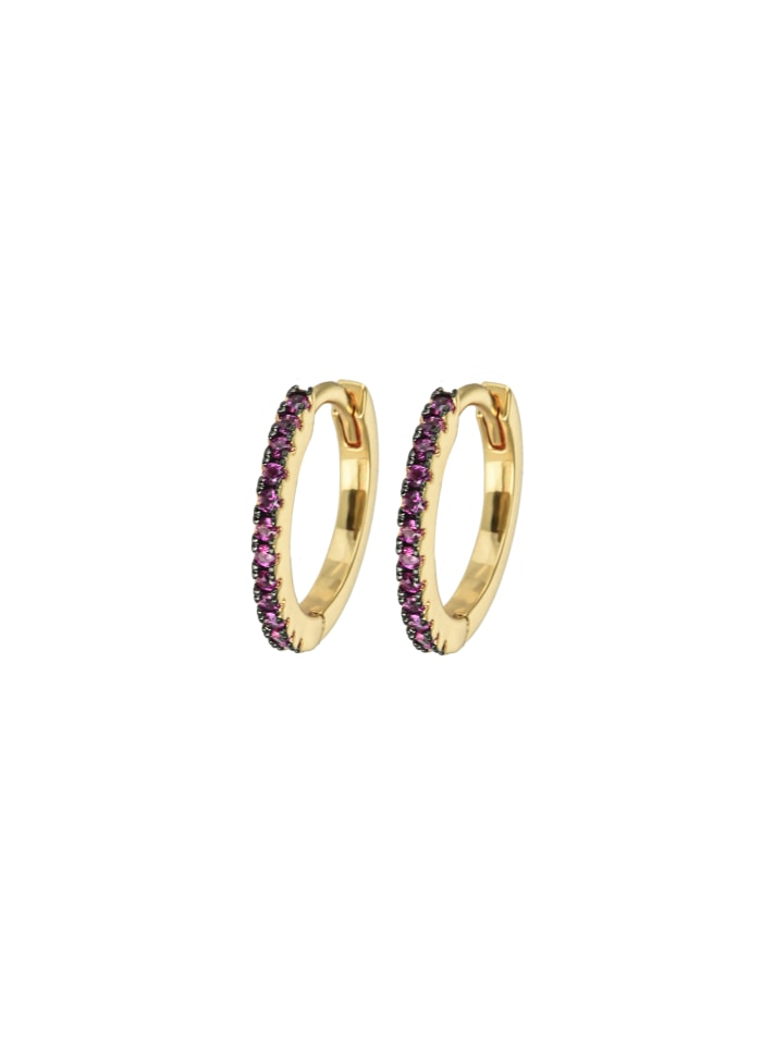 Emilia By Bon Dep Medium Hoops Ink Cerise