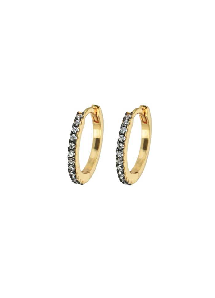 Emilia By Bon Dep Medium Hoops Ink White