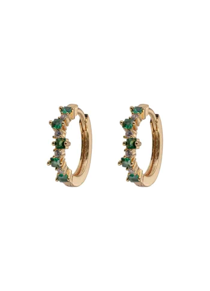 Emilia By Bon Dep Mixed Hoops Small Green