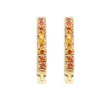 Emilia By Bon Dep Orange Medium Hoops