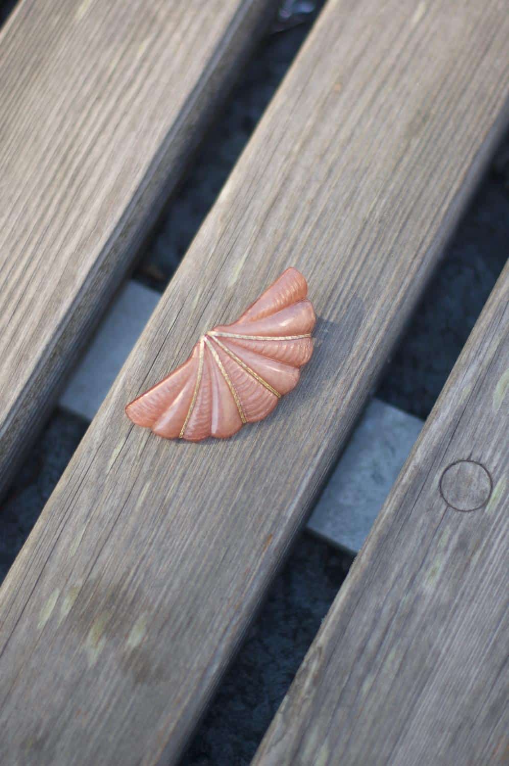 Emilia By Bon Dep Peacock Clip Coral
