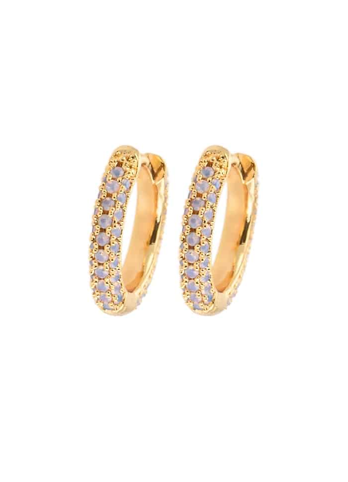Emilia By Bon Dep Small Hoops Covered Frost
