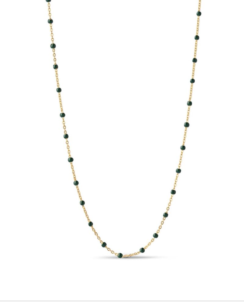 Enamel Lola Necklace Petrol Green