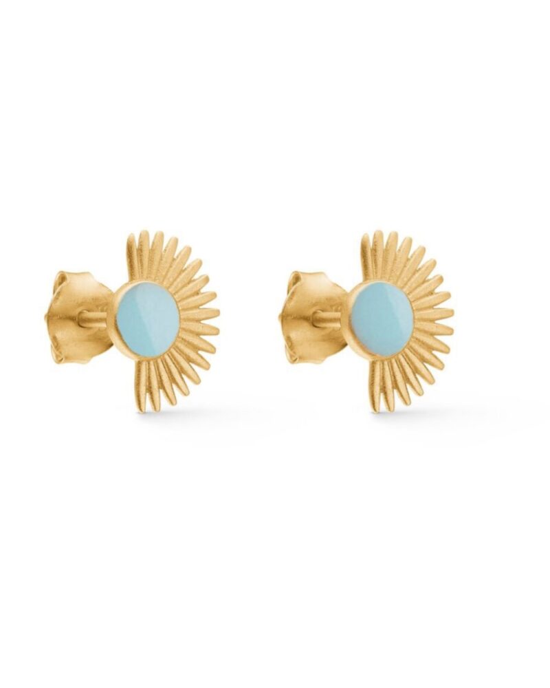 Enamel Soleil Studs Light Blue