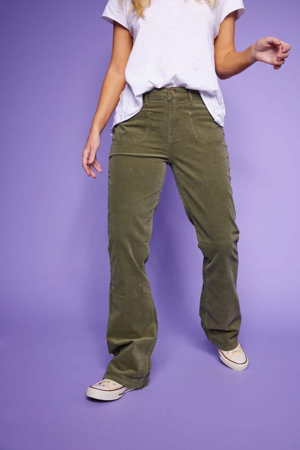 Line Of Oslo Las Vegas Cord Trousers Army