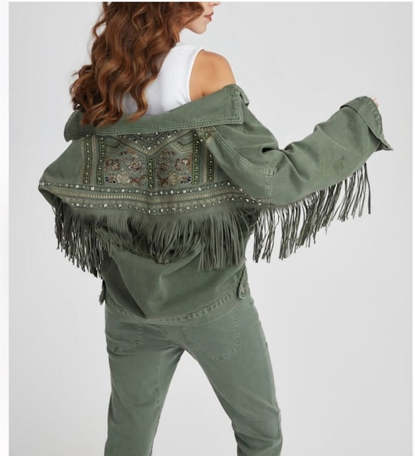 Love Forever Fringe Army Jacket l/xl