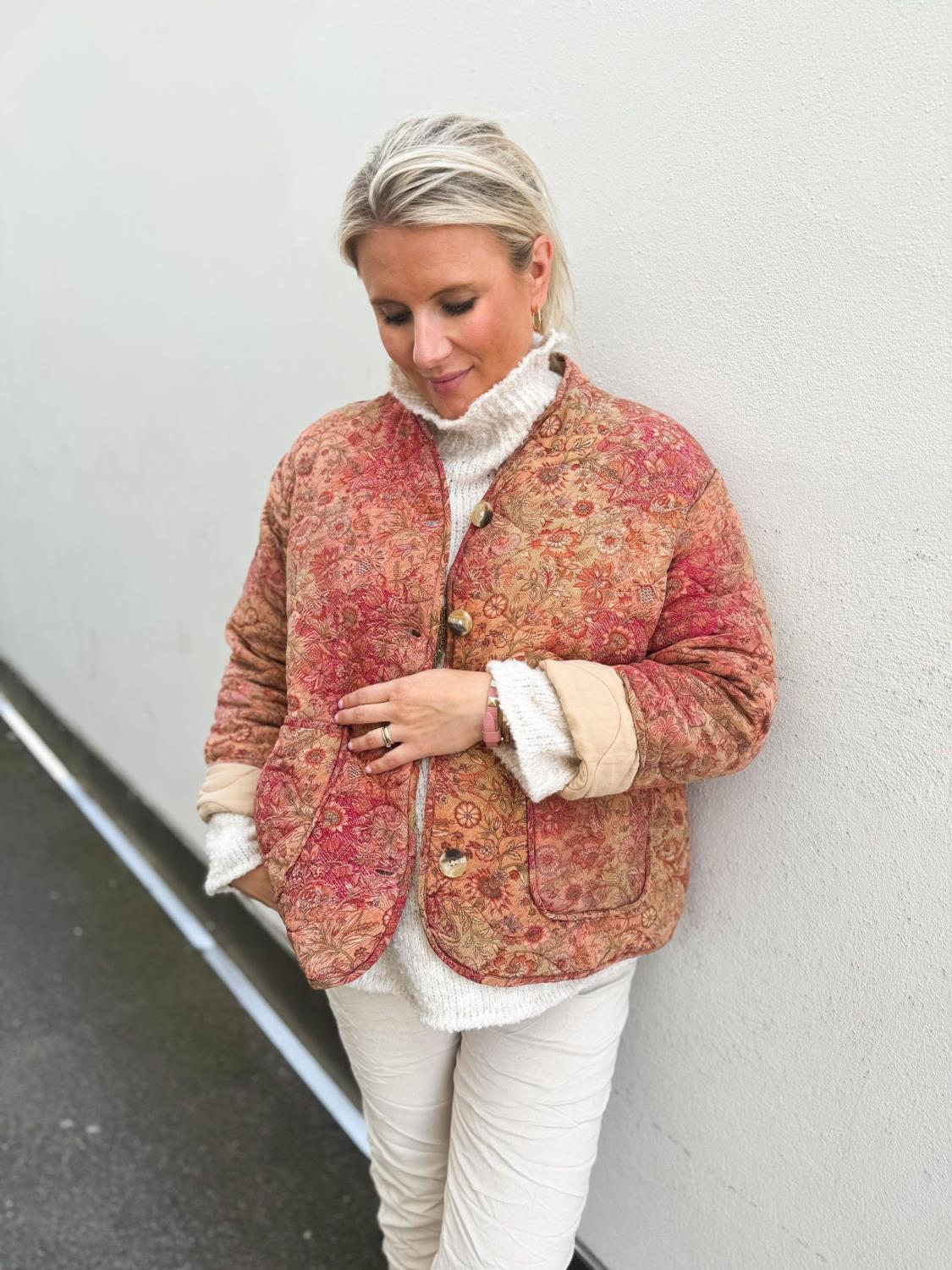 Sissel Edelbo Quinn Silk Jacket Light Orange Paisley