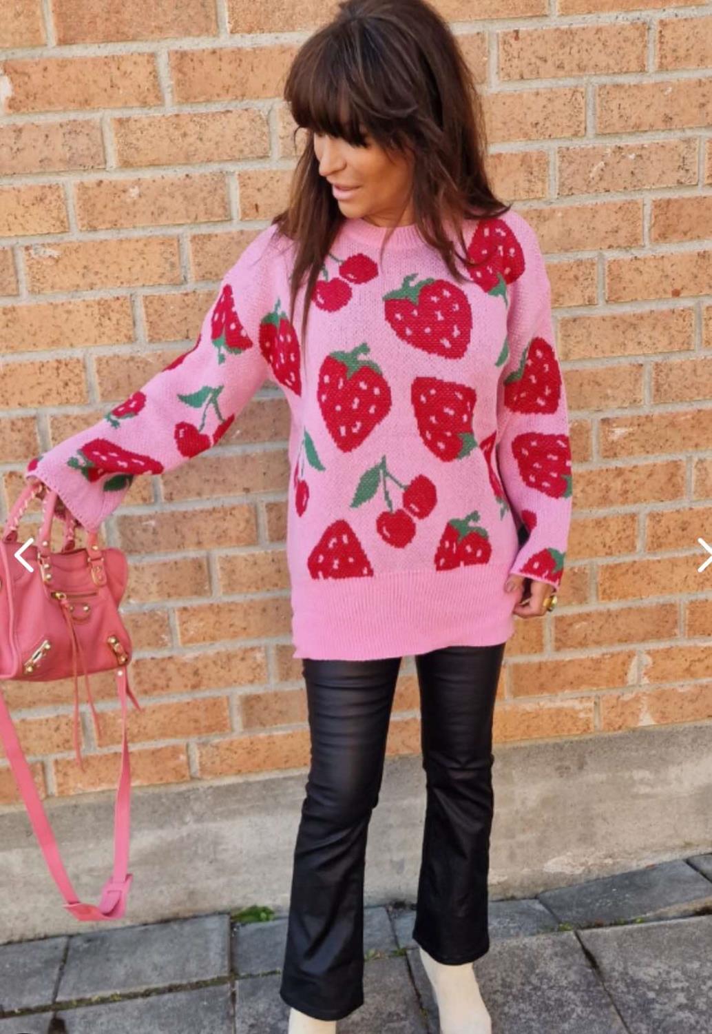 Love Forever Cherry Strawberry Sweater