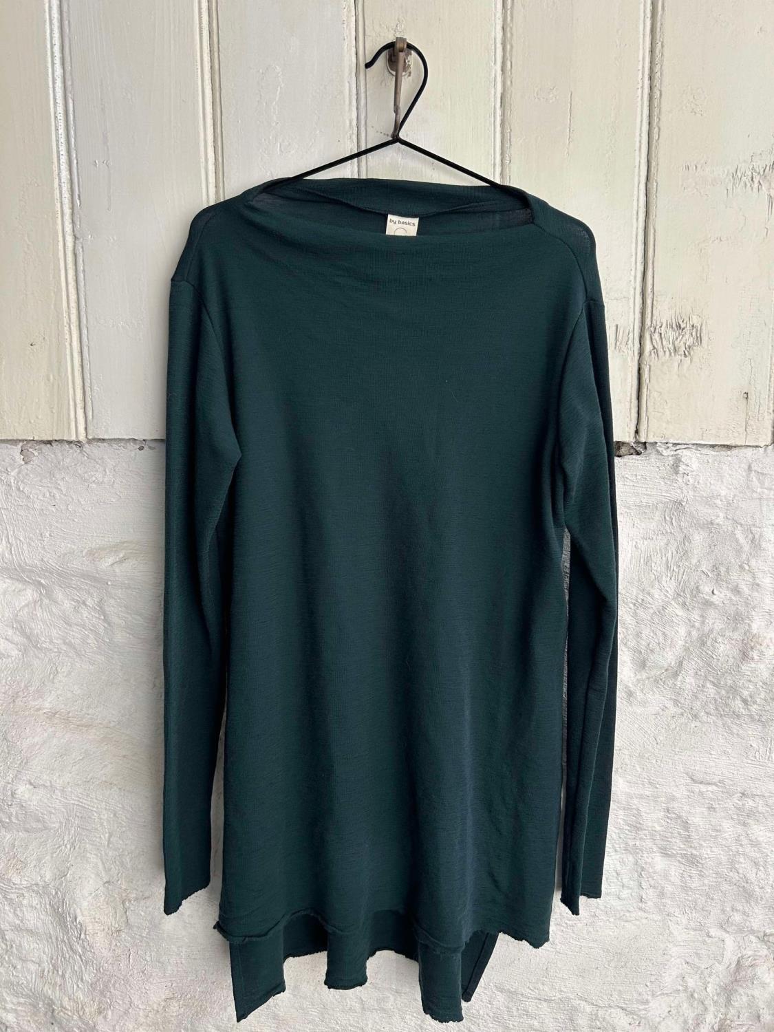 By Basics Tunic High Neck Bottle Green