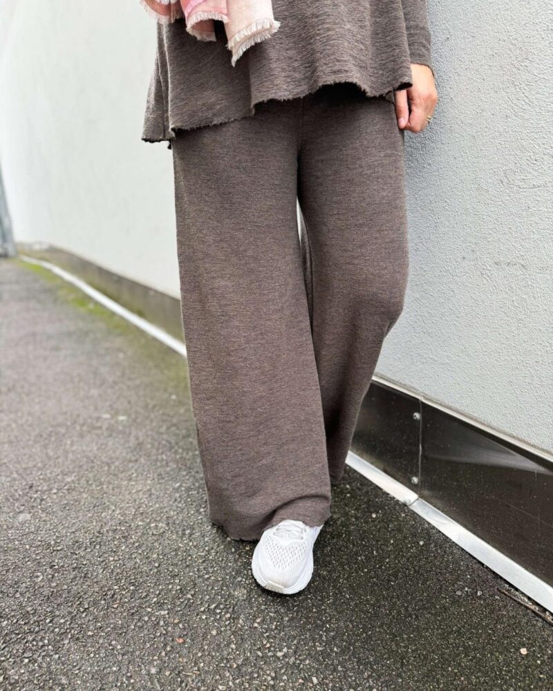 By Basics Wide Pants Earth Melange