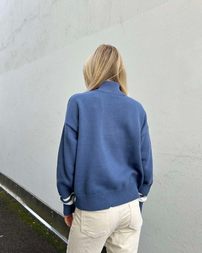 Noisy May Tina Half Zip Knit Blue