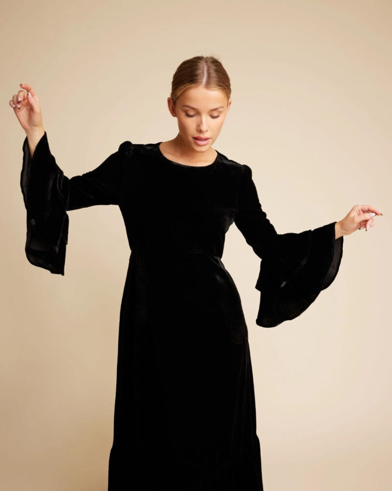 Line Of Oslo Daughter Velvet Dress Black