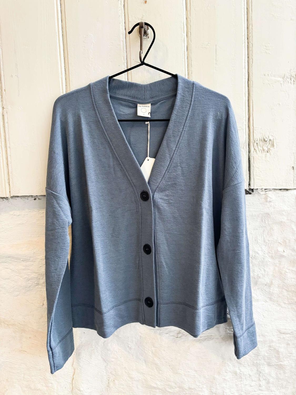 By Basics Box Cardigan Stormy Sea