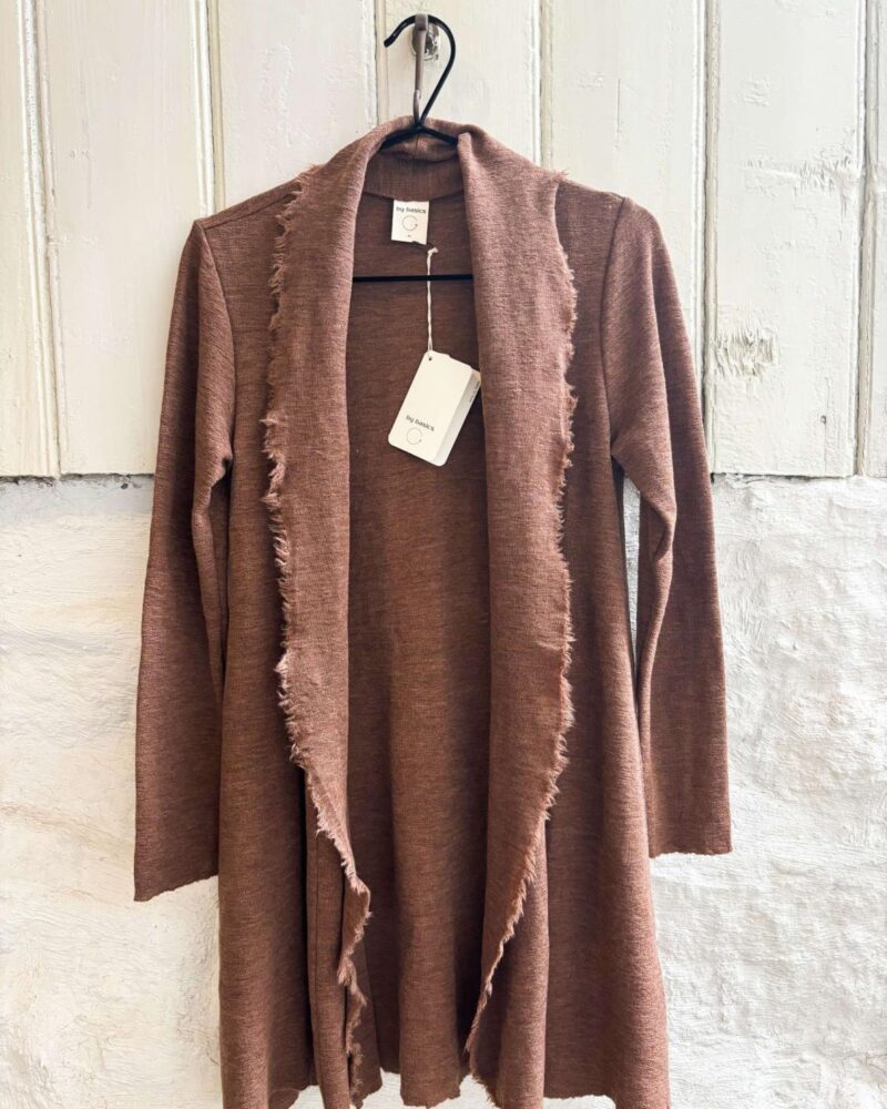 By Basics Long Cardigan Camel Melange