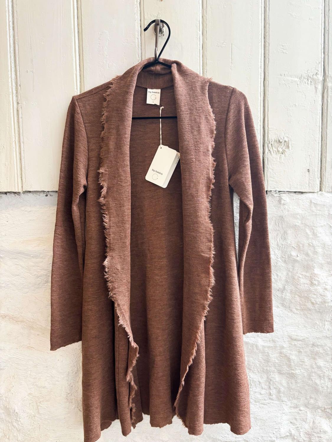 By Basics Long Cardigan Camel Melange