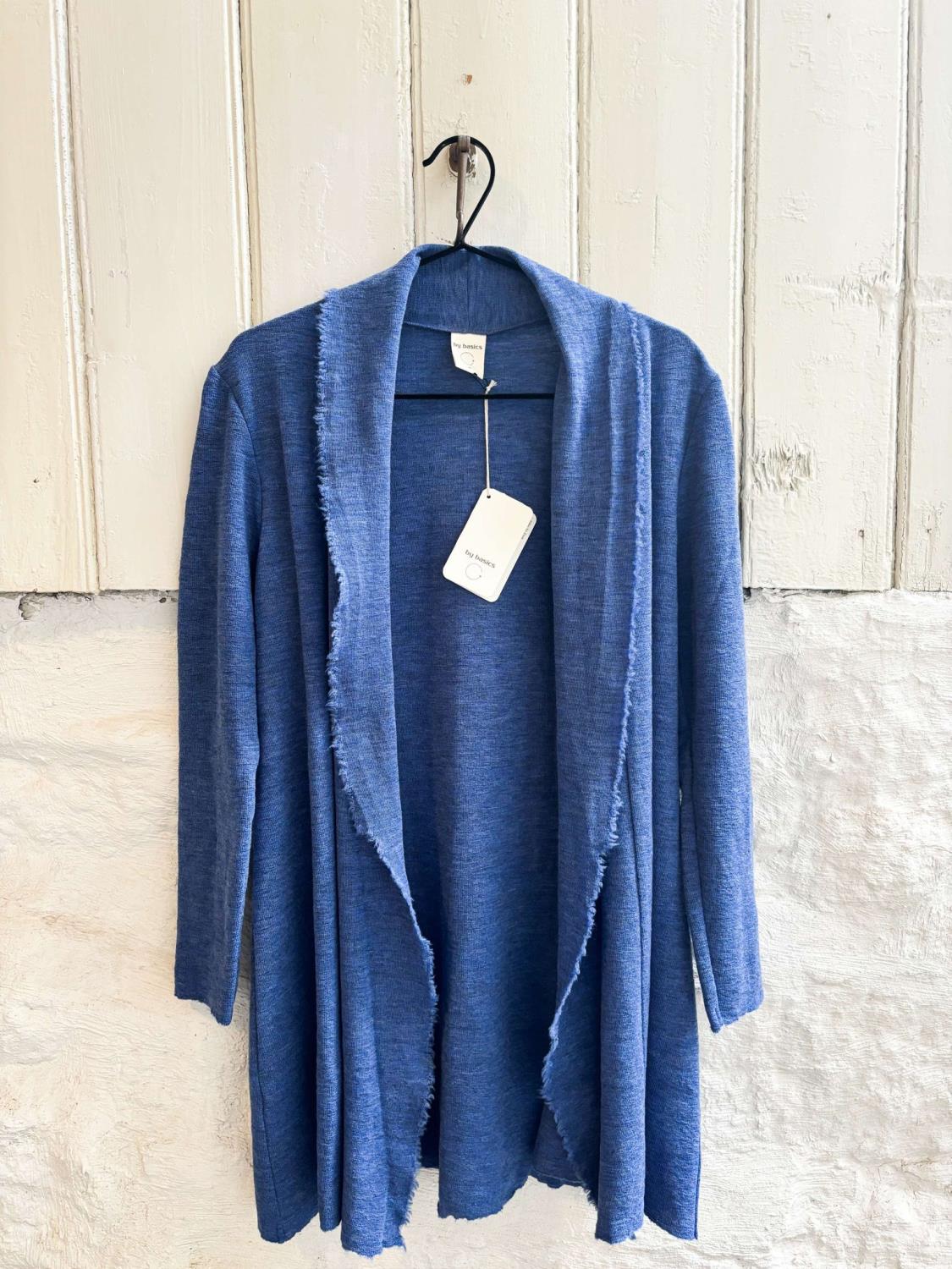 By Basics Long Cardigan Indigo Melange