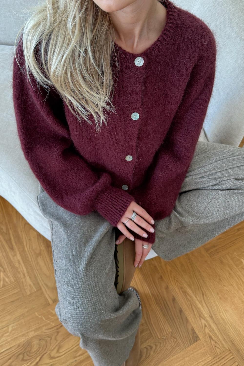 BY IC Ida Cardigan Bordeaux