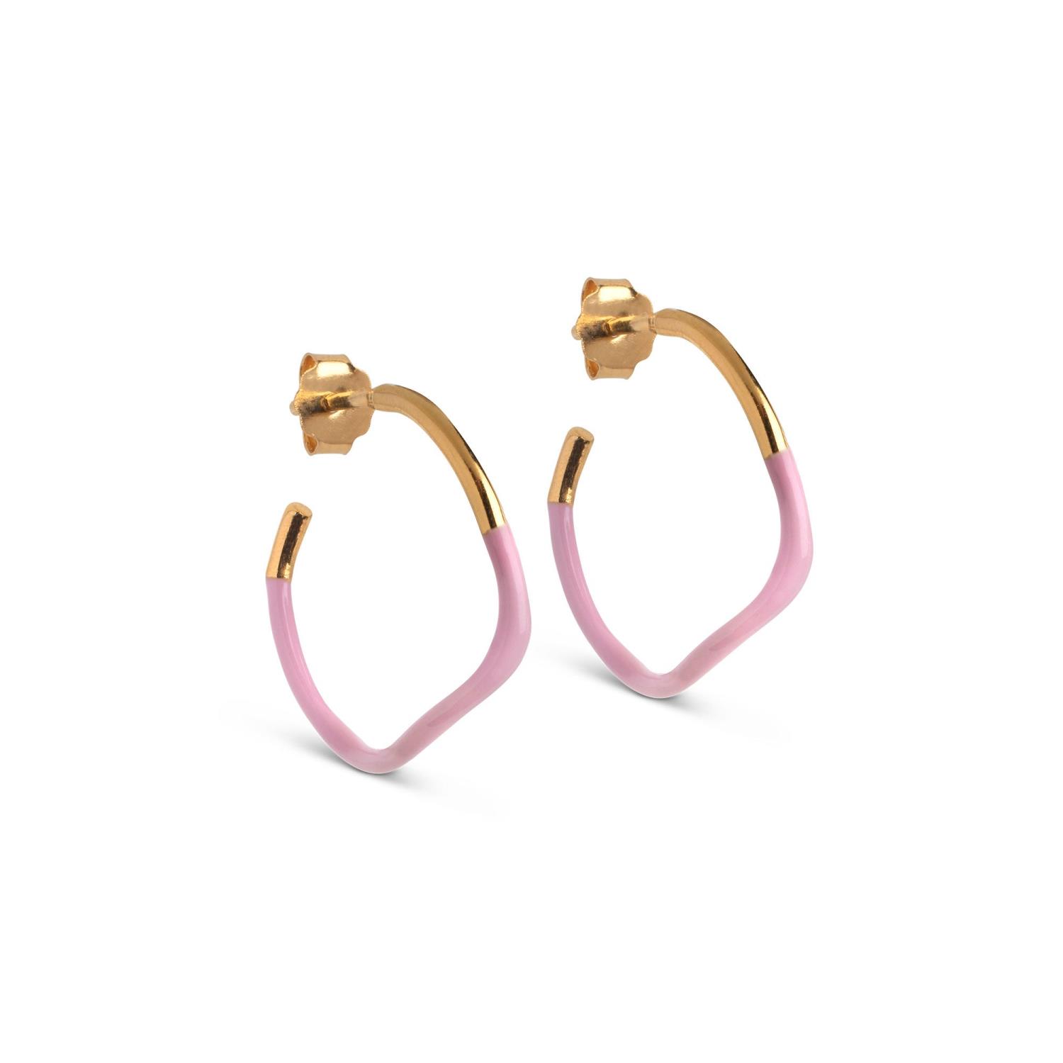 Enamel Sway Hoops Light Pink