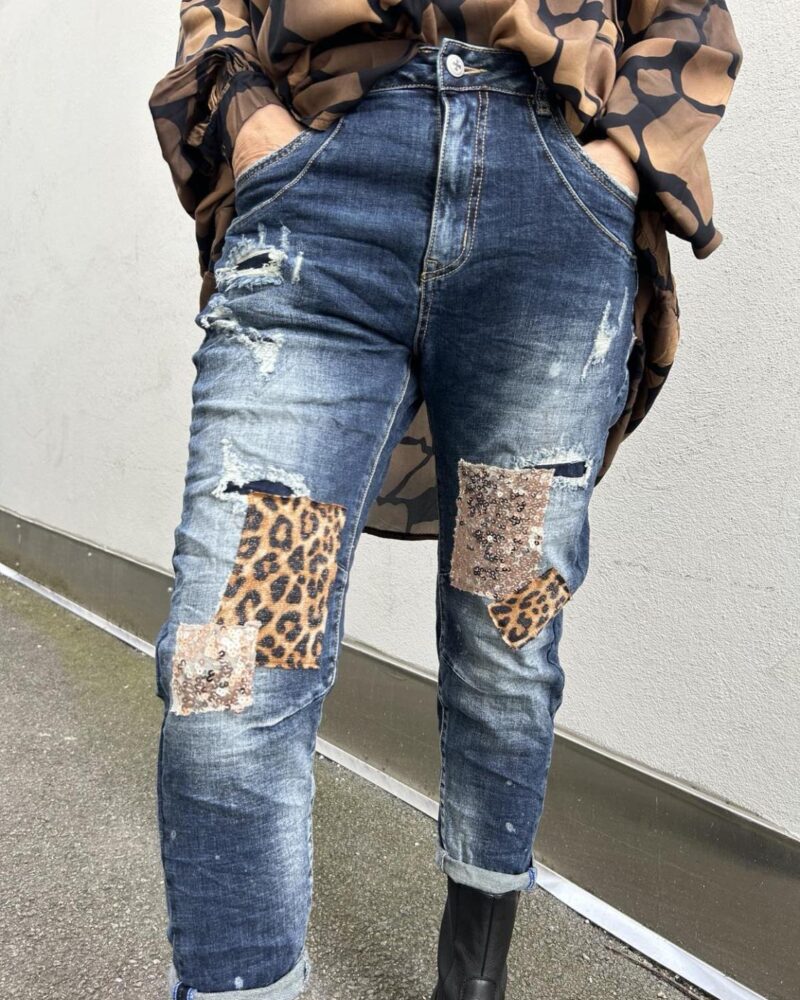 IBC Collection Denim Pants Leopard