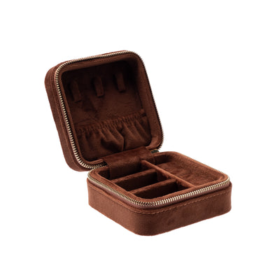 Dark Velvet Jewellery Box Mini Cognac