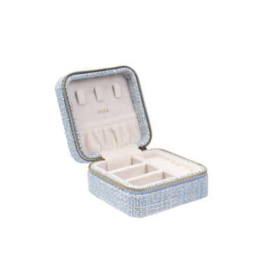 Dark Tweed Jewellery Box Mini Light Blue