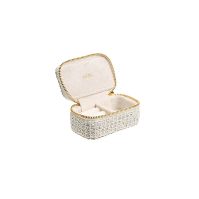 Dark Tweed Jewellery Box Micro Off White W/ Gold