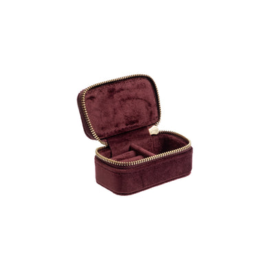 Dark Velvet Jewellery Box Micro Maroon