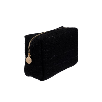 Dark Tweed Make-Up Pouch Small Black