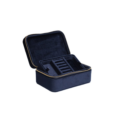 Dark Velvet Jewellery Box Navy Blue