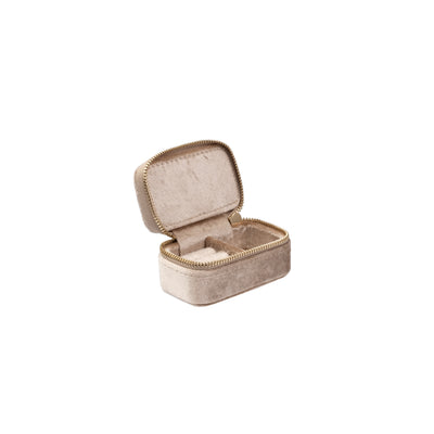 Dark Velvet Jewellery Box Micro Sparkled Champagne