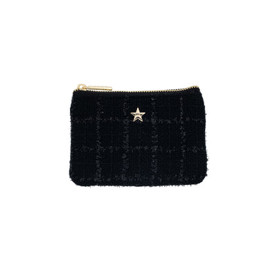 Dark Tweed Mini Pouch Black