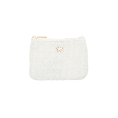 Dark Tweed Mini Pouch Off White