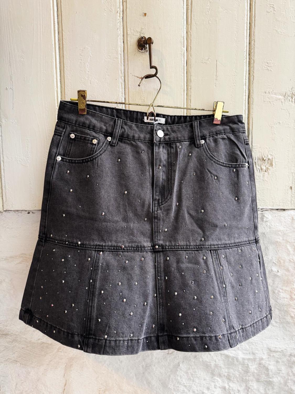 KatrinUri Bristol Stud Skirt Washed Black