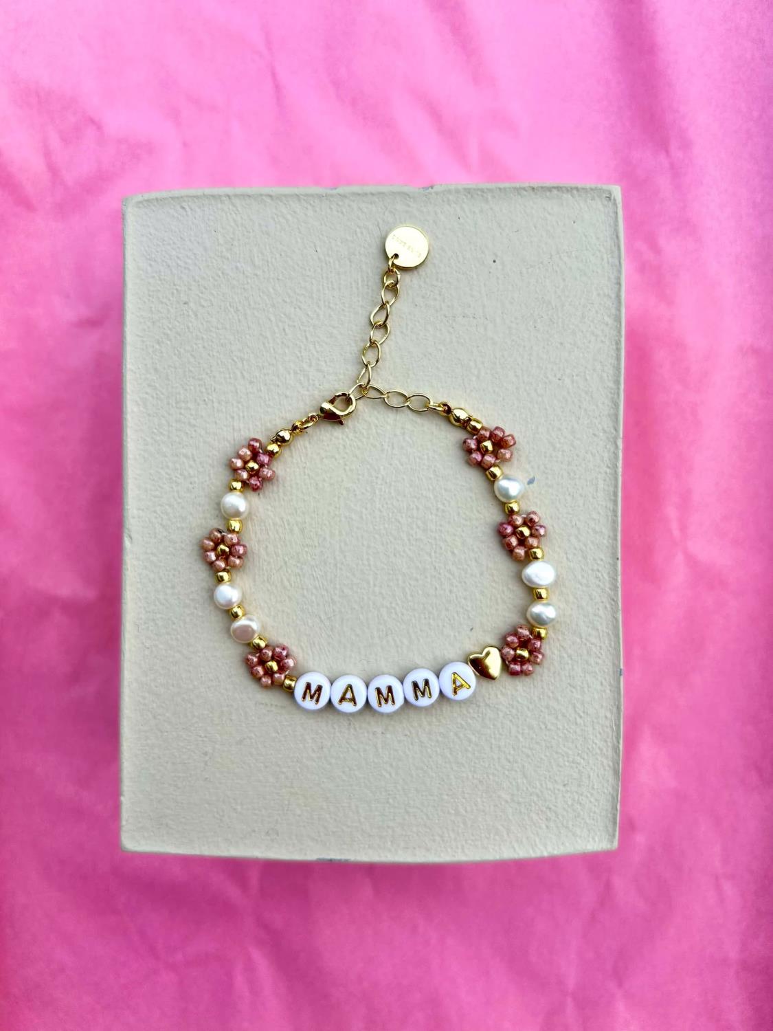 Eline Bang Mamma Blomsterarmbånd Mørk Rose