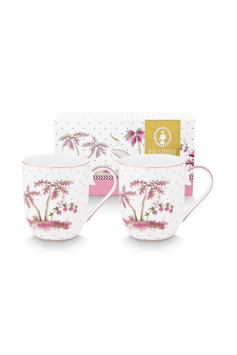 PIP Set/2 Mugs Small Jolie Dots Gold Pink145ml