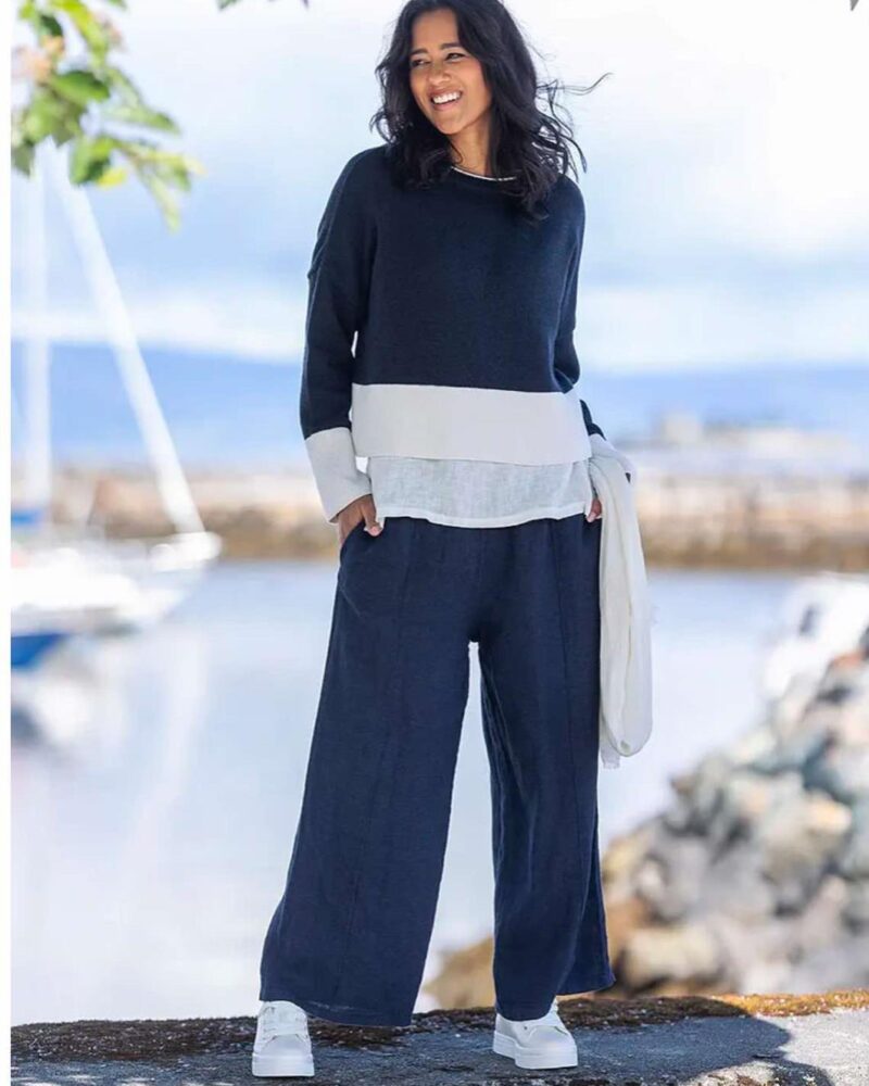Boheme Linen Pants Navy