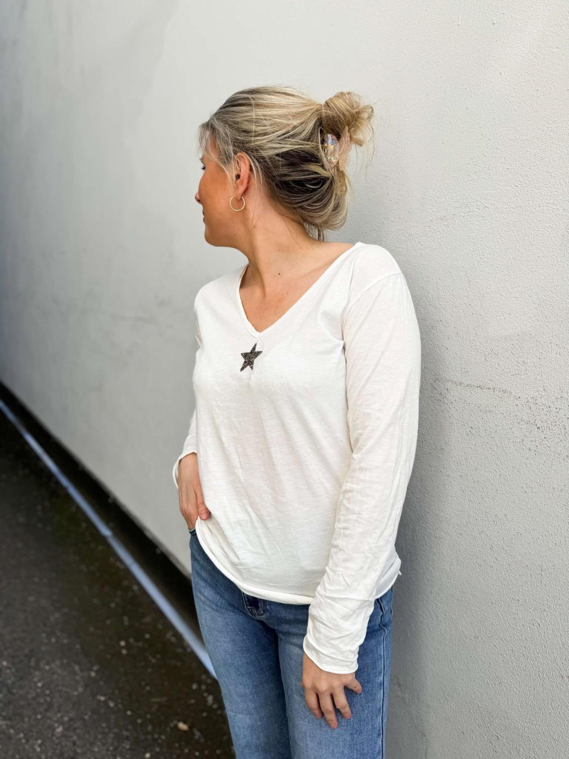 Casic Star Longsleeve White