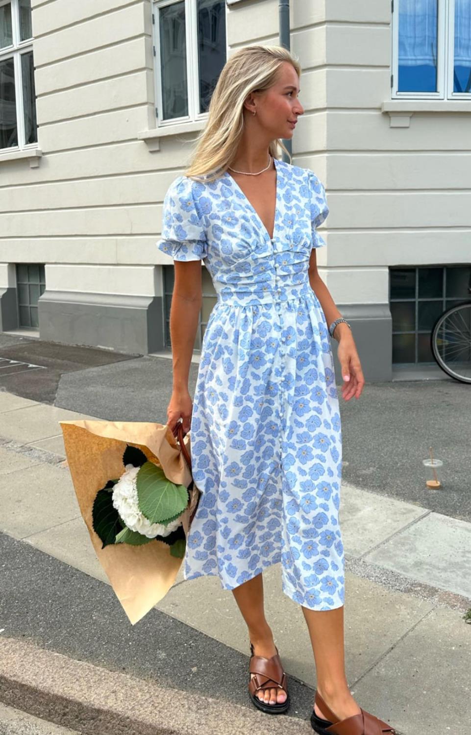 BY IC Adelic Long Dress Blue Dazzling Flower