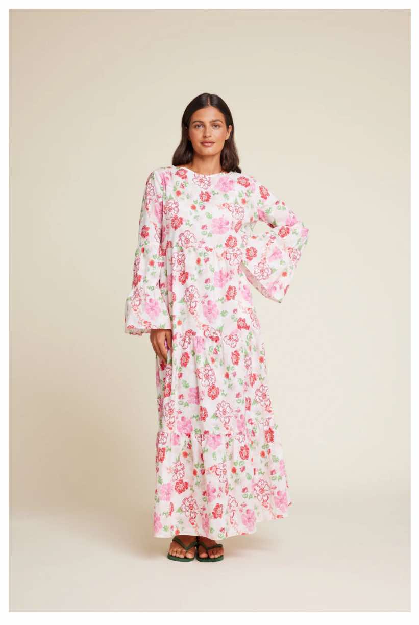 Line Of Oslo Stone Flower Print Dress