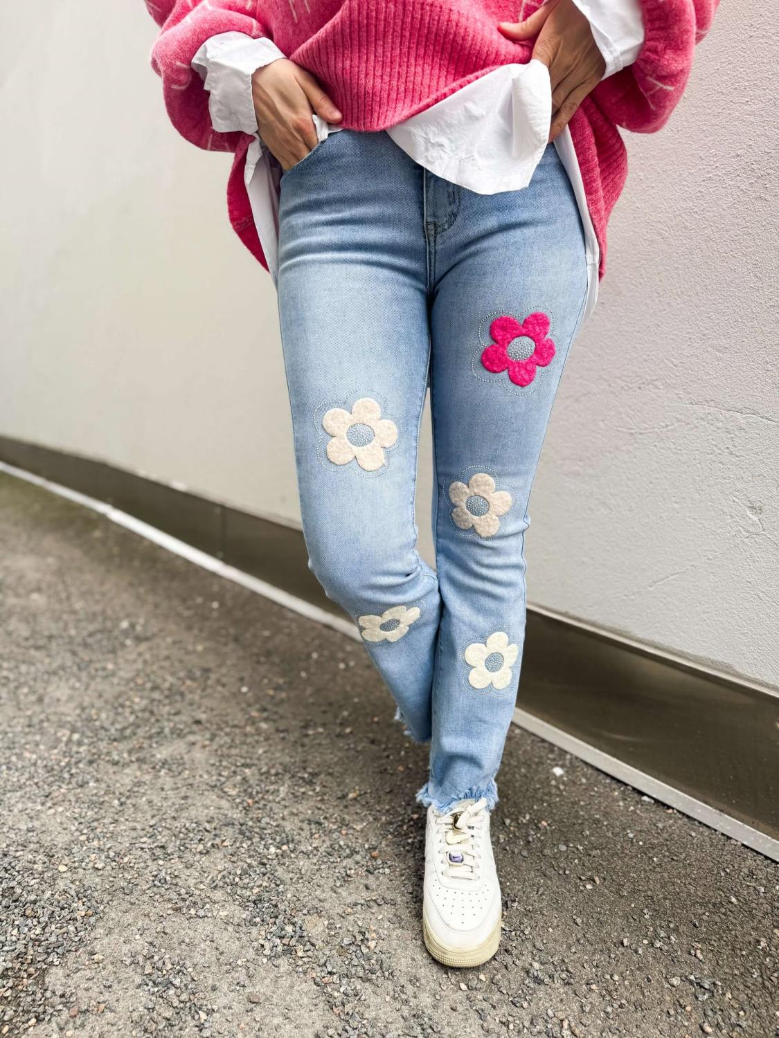 Petra Denim Pants Flower