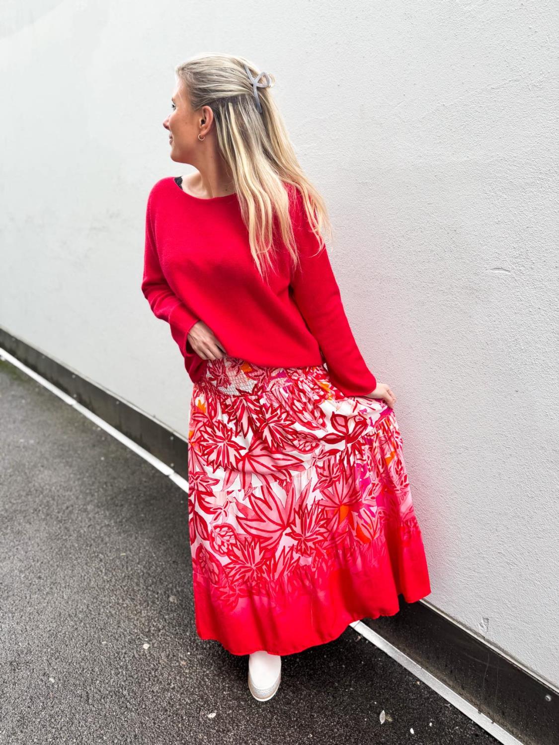 Marta Du Chateau Jocefina Skirt Print Rosso