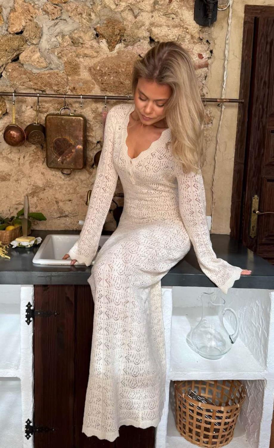BY IC Dagmar Knit Dress Off White