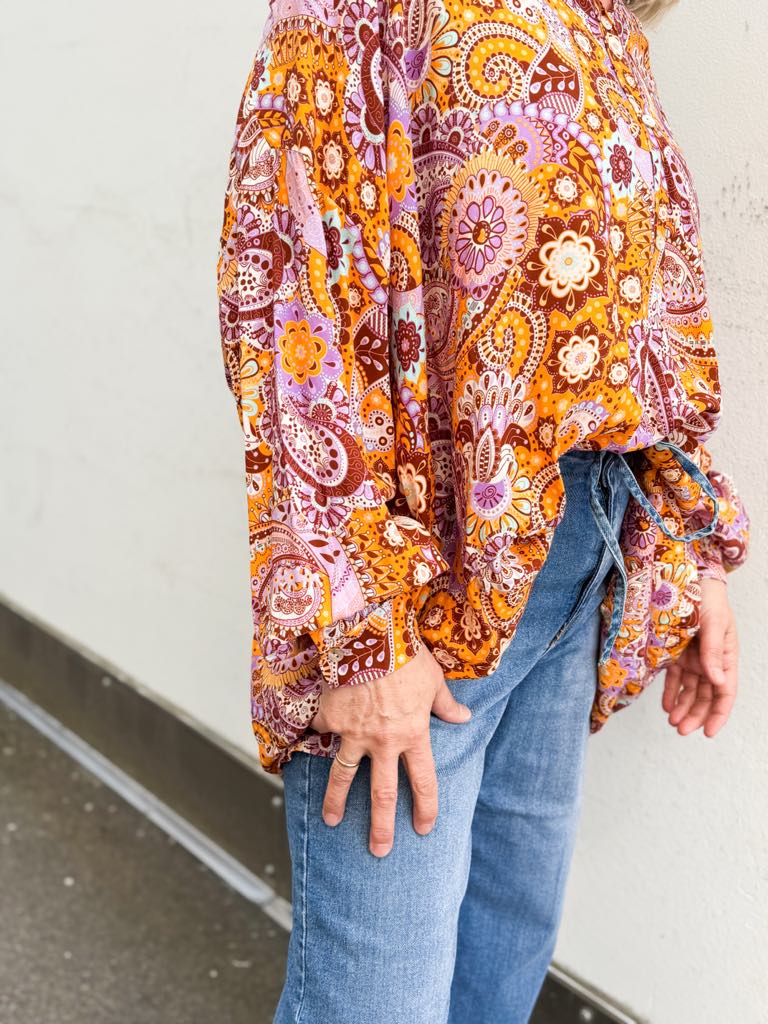 Linnea Oversized Blouse Hippie Flower