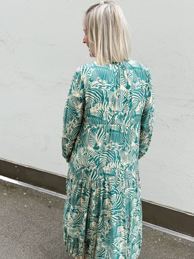 Leona Dress Zebra Turquoise