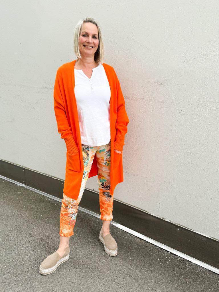 Dikte Cardigan Long Orange