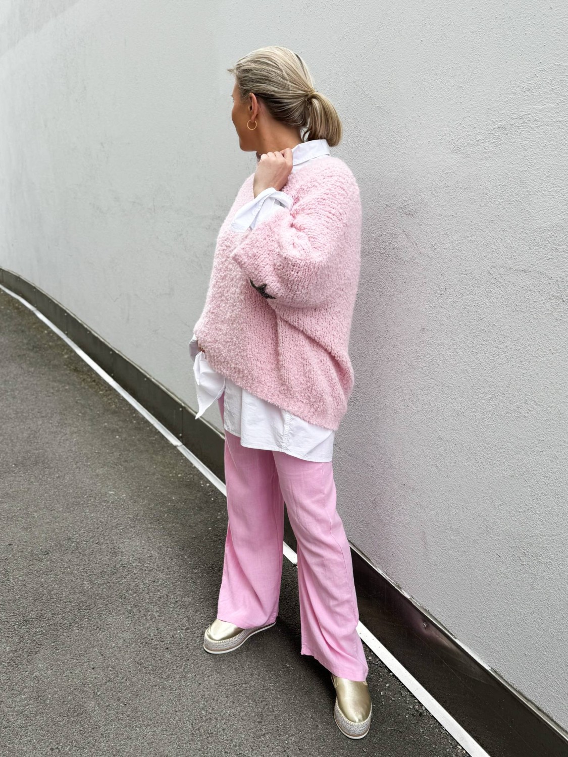 Ibc Collection Loose Sweater Star Light Pink