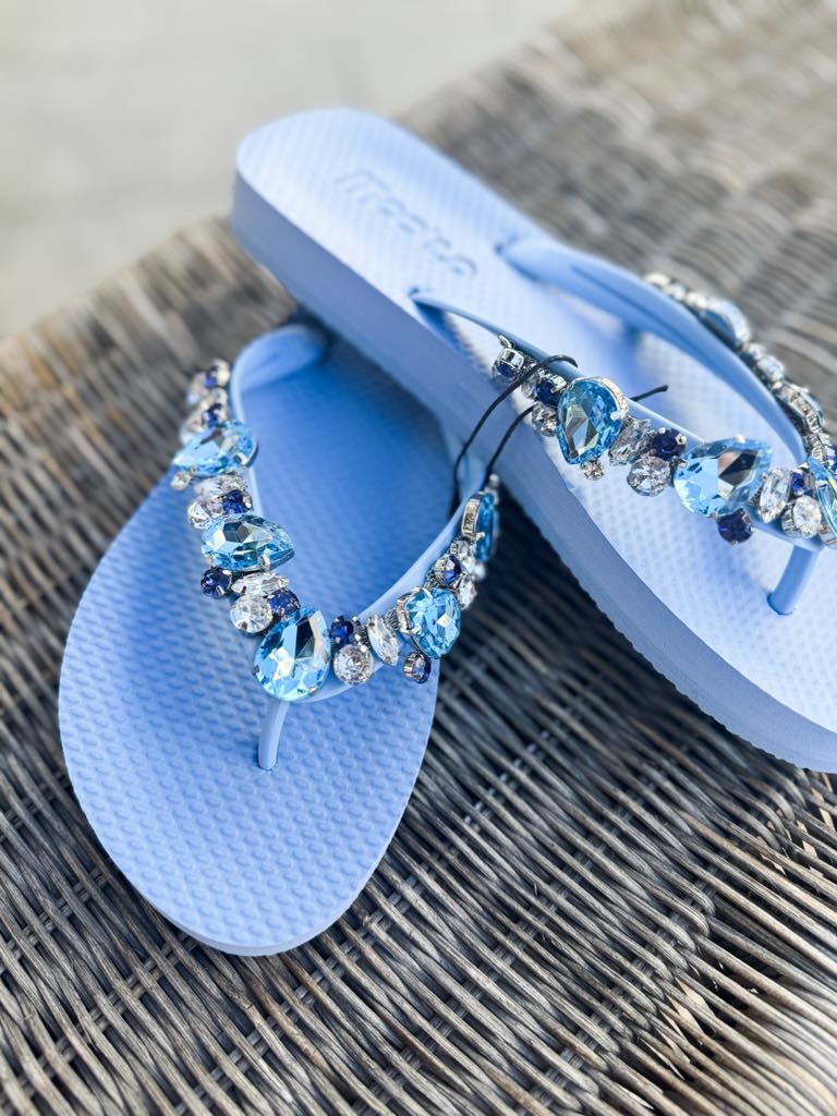 Mooilo Flip Flops Light Blue