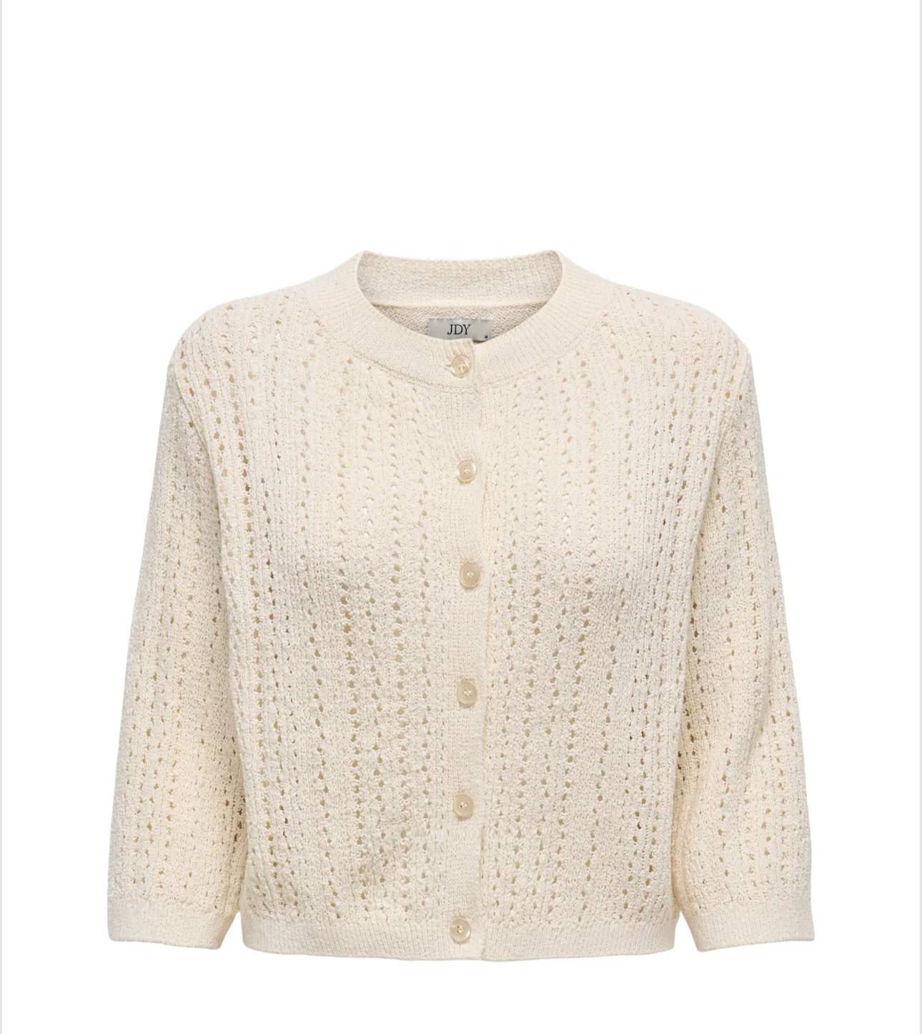 JDY Susannah Short Cardigan Ecru